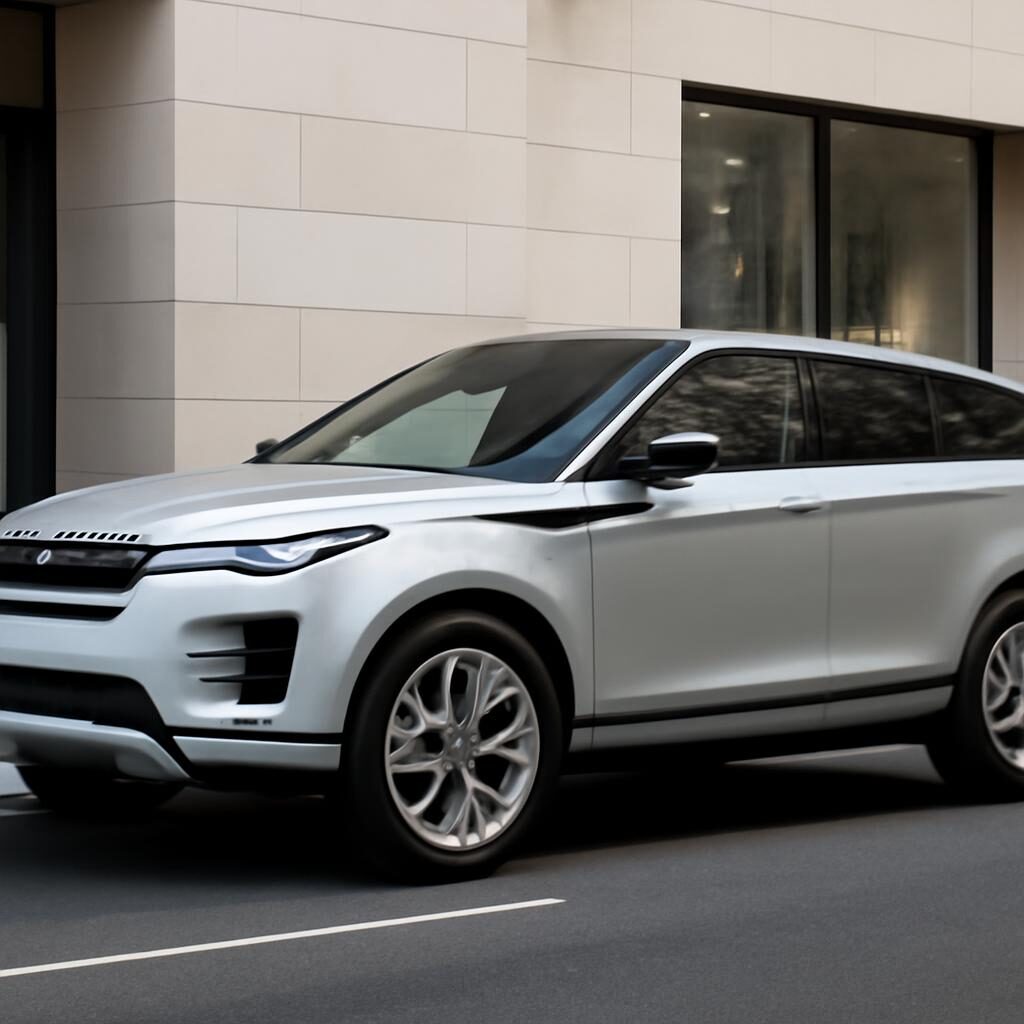 Avis Range Rover Evoque vue latérale en ville