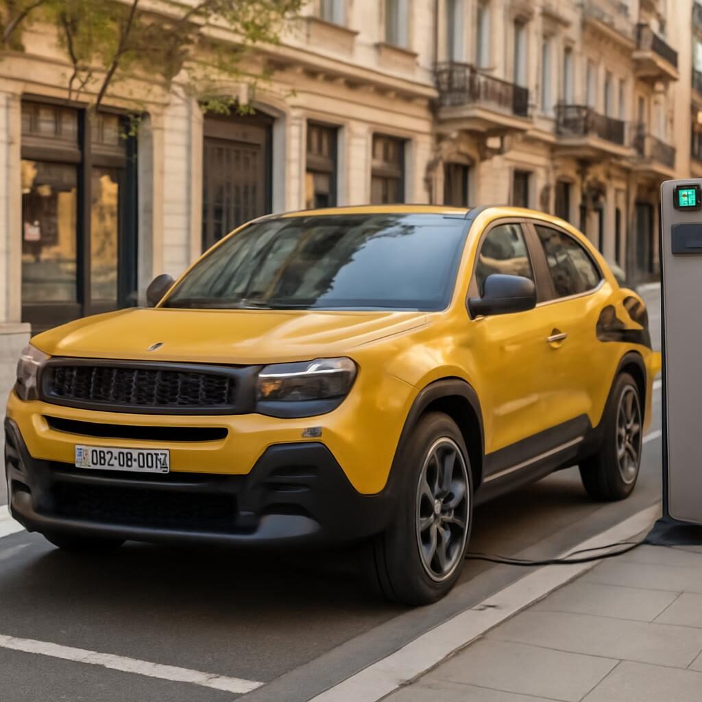 Jeep Avenger electrique en charge en ville