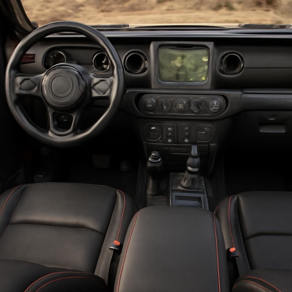 Intérieur Jeep Compass — tableau de bord et sièges cuir