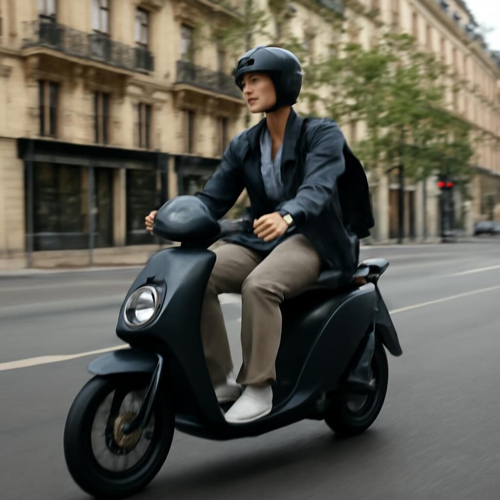 Moto velo electrique en circulation urbaine
