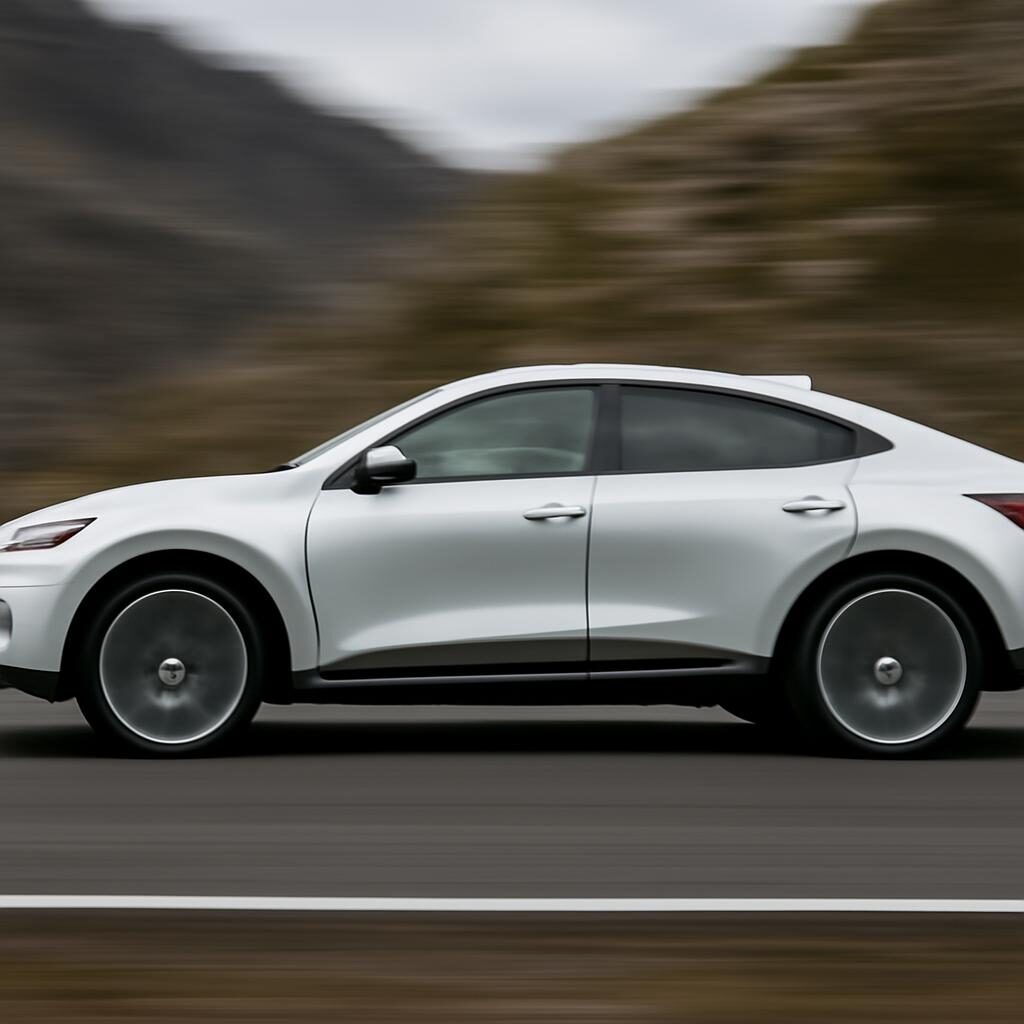 Toyota C-HR hybride en mouvement — profil dynamique