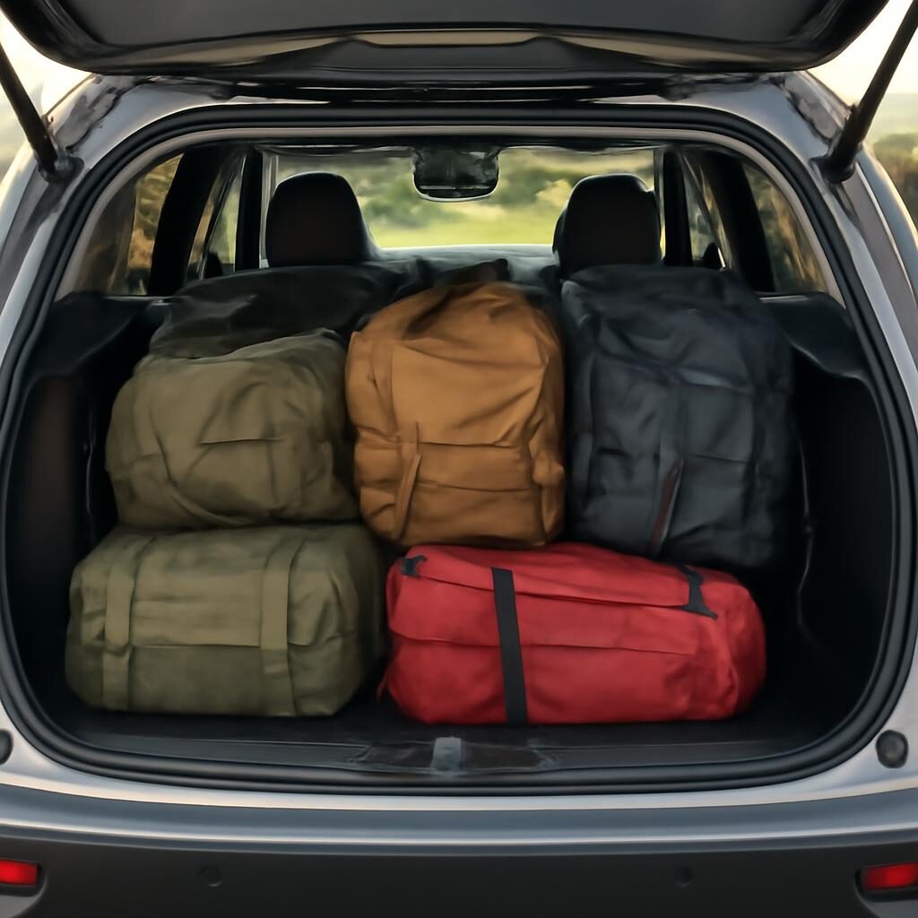 Coffre Suzuki Vitara ouvert avec bagages