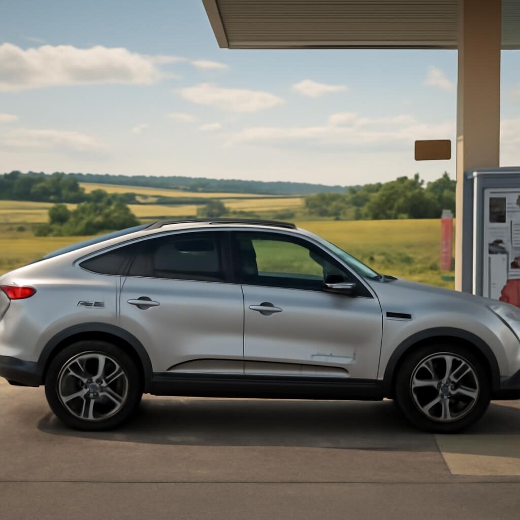 Renault Arkana hybride en ravitaillement carburant