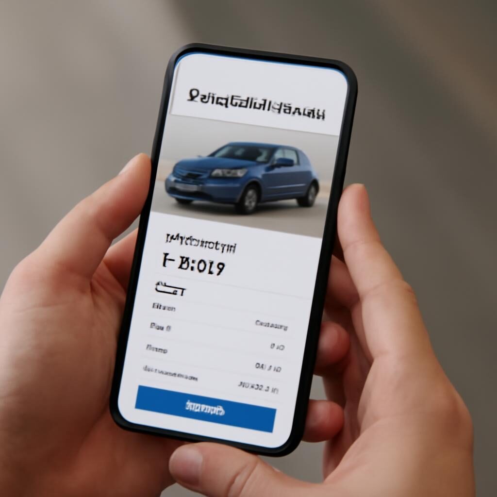 Smartphone affichant une application d'estimation automobile