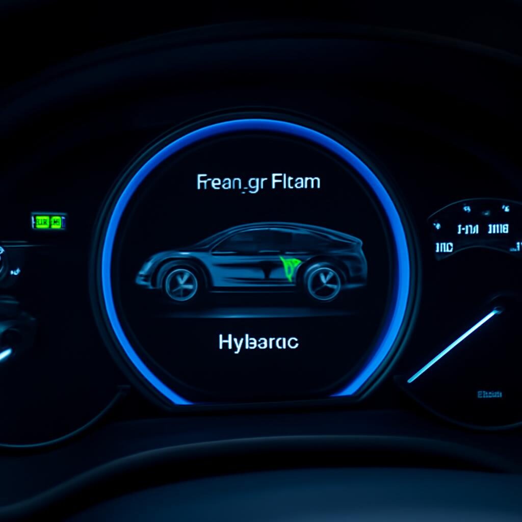Affichage du flux d energie sur le tableau de bord Dacia hybride