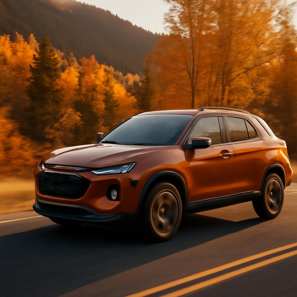 Jeep Renegade hybride sur route de montagne automnale