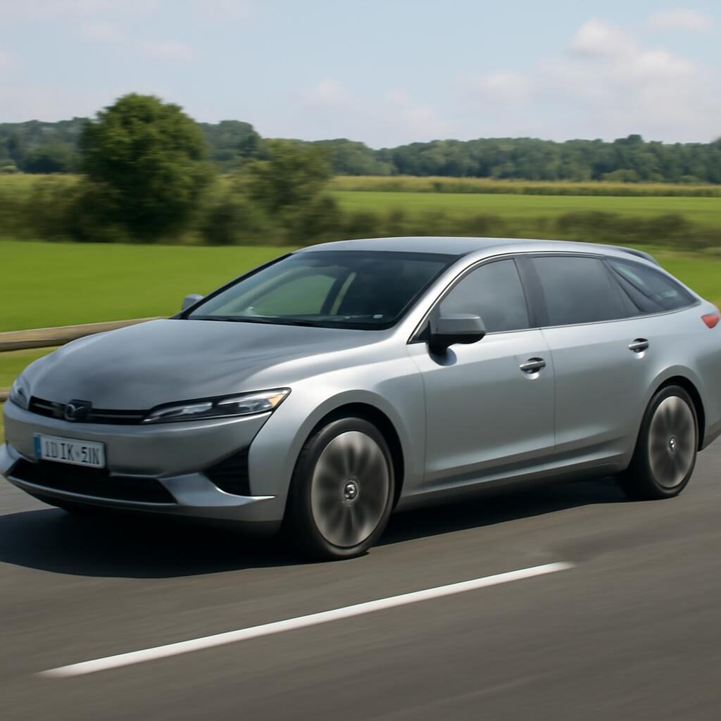 MG5 break électrique sur autoroute française à grande vitesse